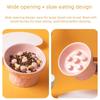 Anti Tipping Cat Slow Feeder Bowl Ceramic Pet Drinking Eating Feeder  for Kitten/Puppy/Bunny