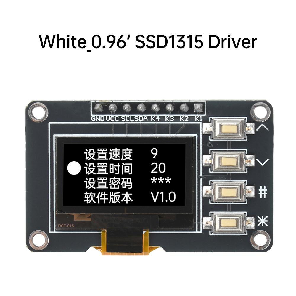NEW product 0.96 inch OLED IIC White/YELLOW BLUE/BLUE 12864 OLED Display with 4x4 key I2C SSD1315 LCD Screen Board for Arduino