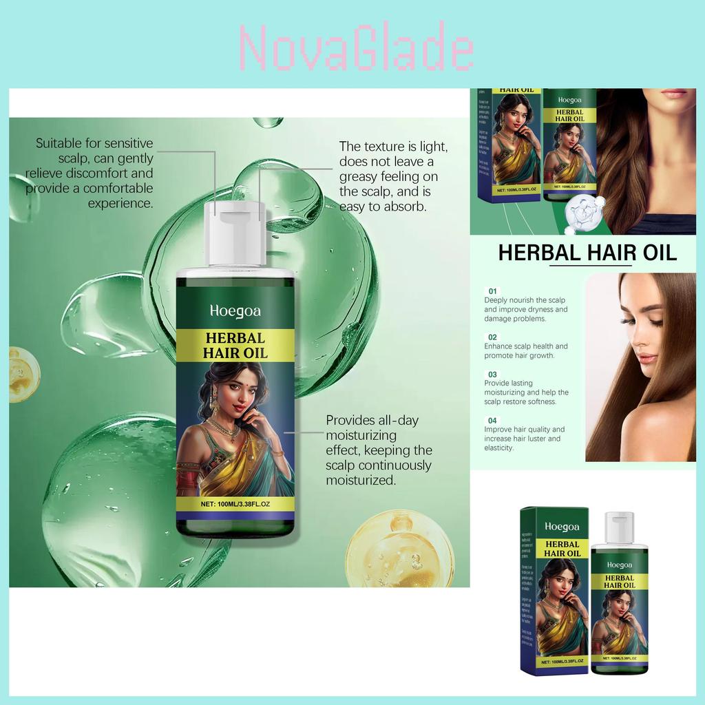 Hoegoa Herbal Hair Oil Nourishing Formula For Dry And Split Ends With Gentle Cleansing Benefits