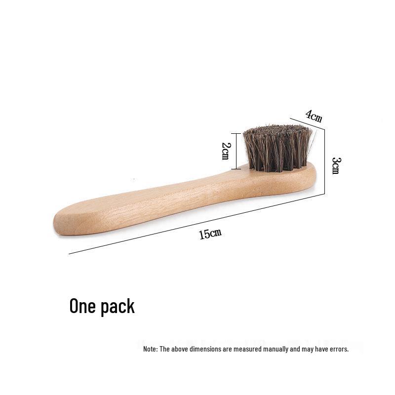 Beech Wood Horsehair Shoe Brush for Leather and Suede - Available in Large and Small Sizes