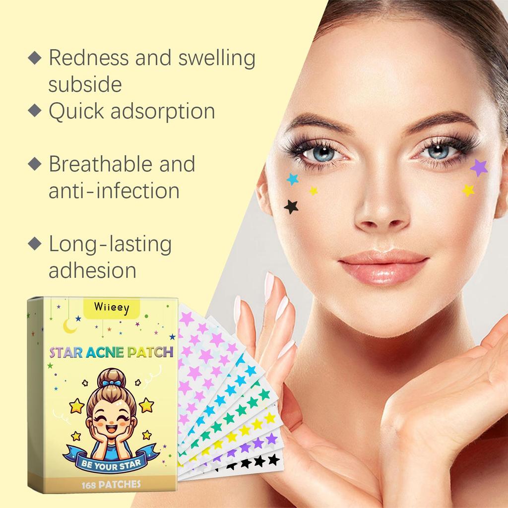 WIIEEY Star Pimple Patch Fade Down Pimple Pimple Marks Clean Face Closed Acne Portable Cartoon Pimple Patch