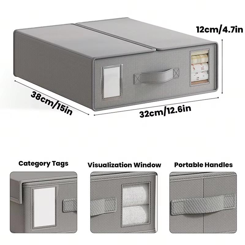 

1/2 Pieces Oxford Cloth Sheet Storage Box for Clothes, Fabric Bed Sheets, Wardrobes, Bedroom Duvet Covers сірий
