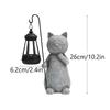 Auto On/Off Solar Lantern UV Resistant LED Lamp Garden Ornament Garden Cat Figurine  Villa Lawn
