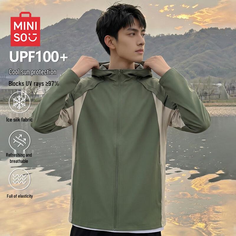 MINISO Men s Quick-Dry UV Protection Hooded Sun Jacket L