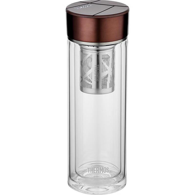 Thermos Двухстенная изолированная стеклянная бутылка-заварник для чая 400 мл