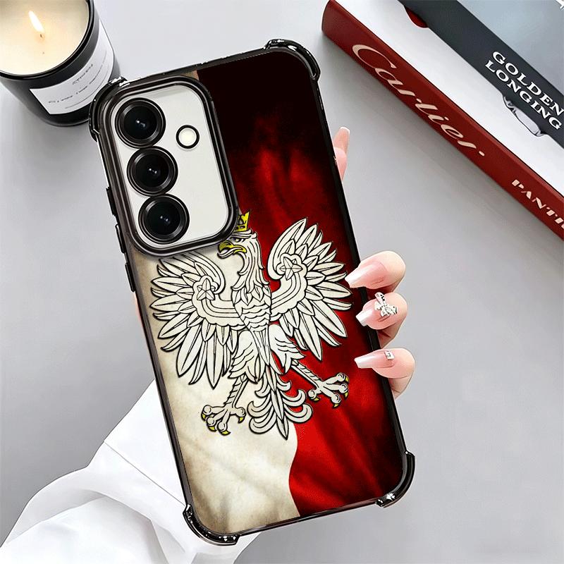 Poland Flag White Red Plating Phone Case For Samsung A17 A07 A37 A57 A16 A56 A15 A55 A14 A54 A13 A53 A26 A36 A25 A35 A24 A34 A23