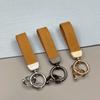 Personalize Name Number Suede Leather Car Keychain Business Gift Laser Custom Logo Leather Bag Keyring Men Women Key Chain Ring