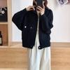 Short women's top autumn new imitation mink casual knitted cardigan loose fashion thickened zipper women's coat