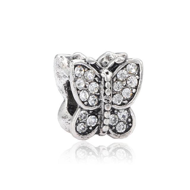 2pcs Colorful Crystal Charm Beads Fit Original Brand Charms Bracelets Necklaces Silver Color Women 'S Bracelet Diy Jewelry Making