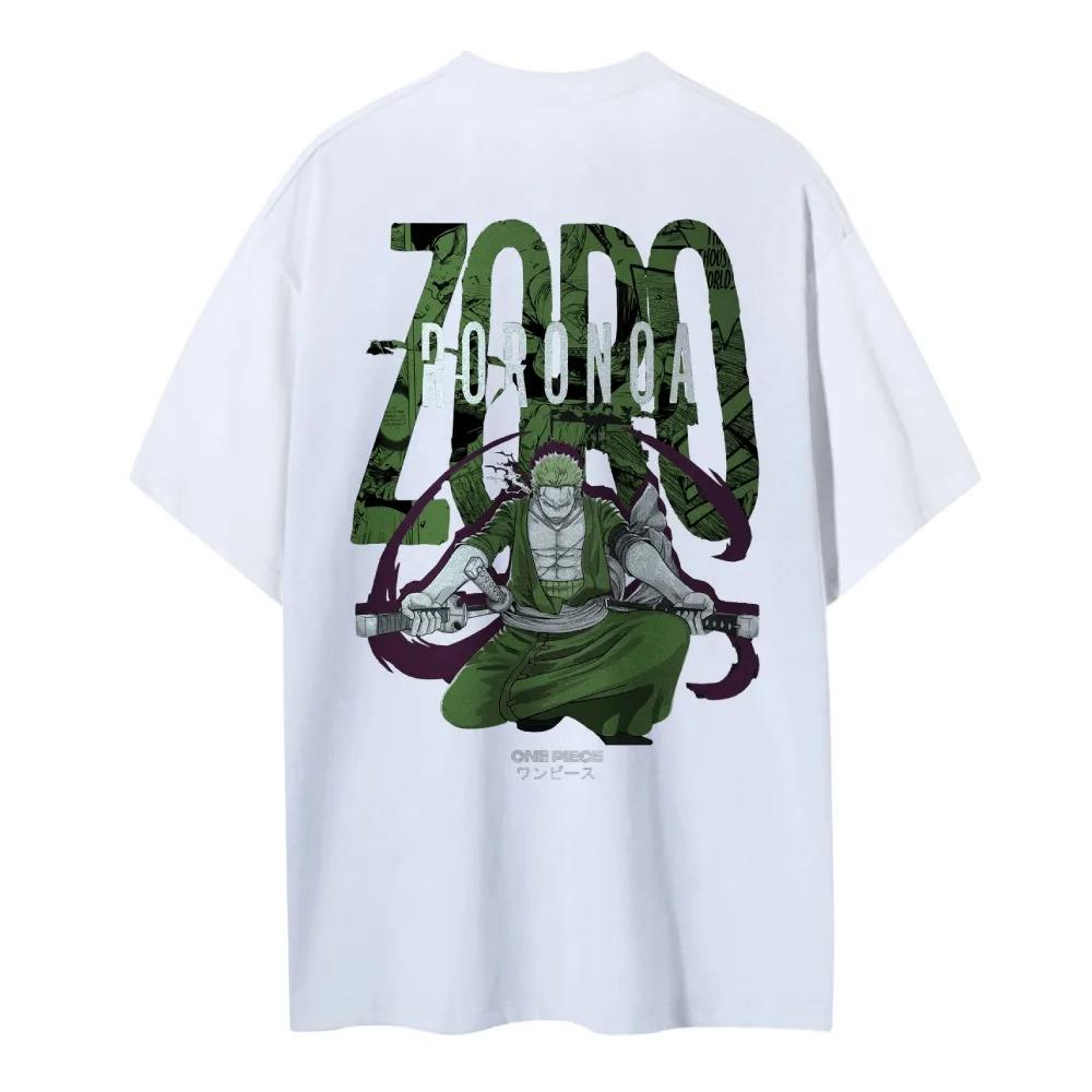ONE PIECE Animation Derivatives Roronoa Zoro Printed Cotton Crew Neck Tshirt Mens Summer High Quality Casual 2025 Trending
