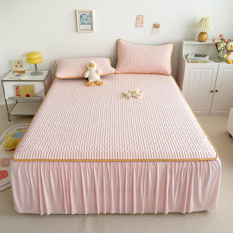 High Quality Latex Cooling Mat with Bed Skirt Elegance Breathable Ice Rayon Soft Breathable Cooling Mat