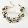 Collar, pendientes y pulsera de moda de color caramelo transfronterizos europeos y americanos, conjunto de joyería de boda con diamantes brillantes exquisitos, joyería de estilo de corte