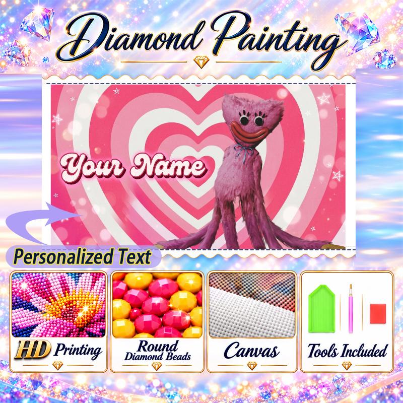 Kissy Missy 5D DIY Diamond Painting Custom Name Text, Full Drill Rhinestone Mosaic Art Home Gift