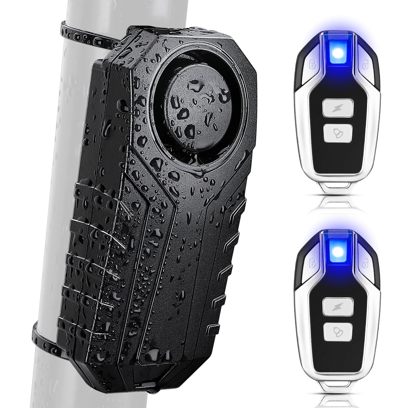 

Сигнализация безопасности ONVIAN с 2 пультами дистанционного управления Велосипед Автомобиль 3 уровня громкости 7 уровней чувствительности 113 дБ SOS Просто для и и Дорожная банда Включает японскую инструкцию