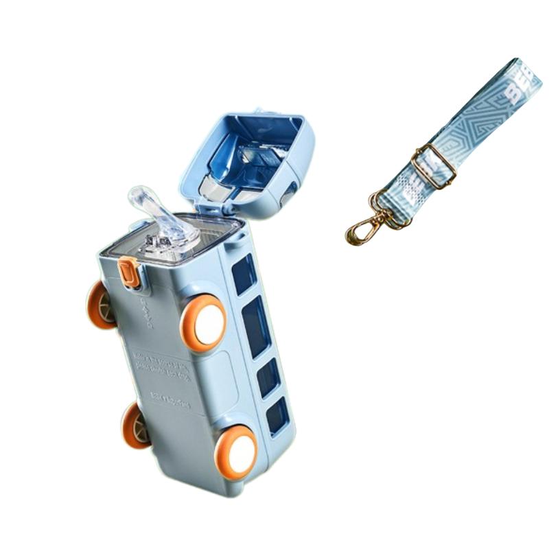 500ml Cartoon Babybus Bus Design Kids Baby Water Bottle Straw Cup Outdoor Travel