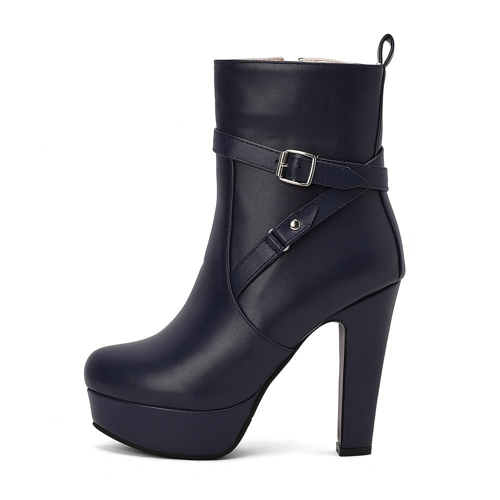 

Мода Мода Ботинки на платформе Женские Сексуальные Ботильоны с заклепками Для женщин Красные Желтые Белые Черные Короткие Вечерние Туфли Женская Обувь Размер 34-46 34 синий