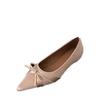 French gentle style, high-end sense, inner height increase, satin pointed single shoes, women's 2024 new temperament, low heel and elegant ladyshoes