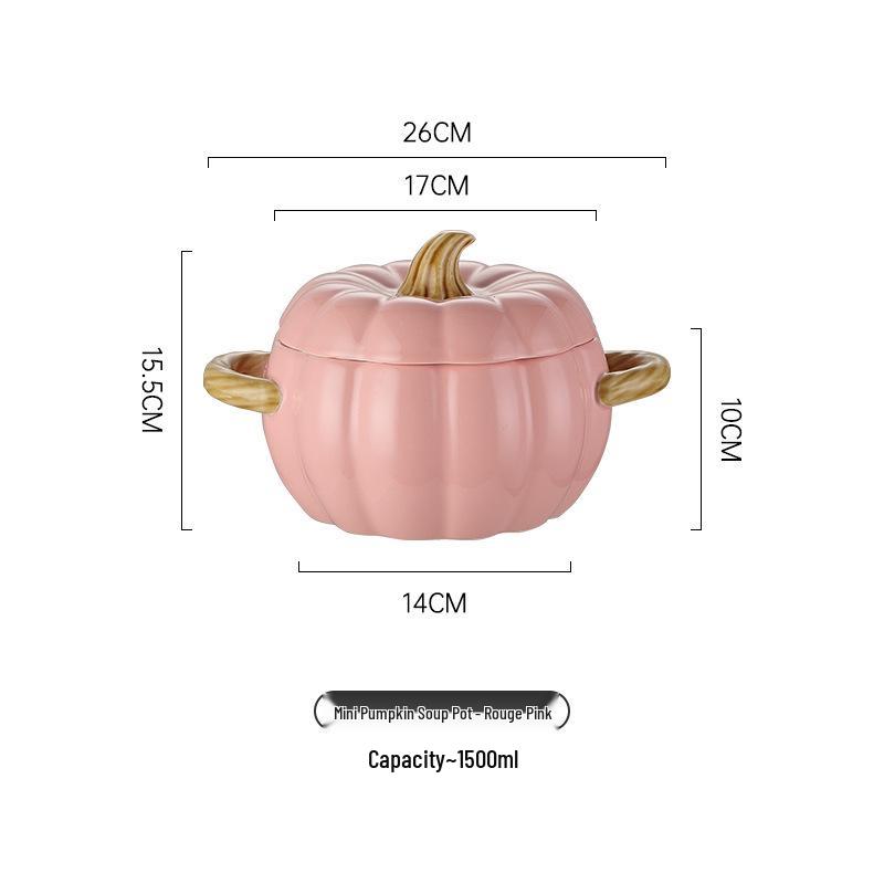 

Керамическая тыквенная суповая миска с двумя ручками и крышкой - Креативная большая кастрюля для лапши и супа, Идеально подходит для лапши с улитками.