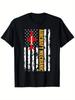 Aircraft Mechanic Funny Tools American Flag Graphic -100% Cotton Summer Casual Short Sleeve O-n