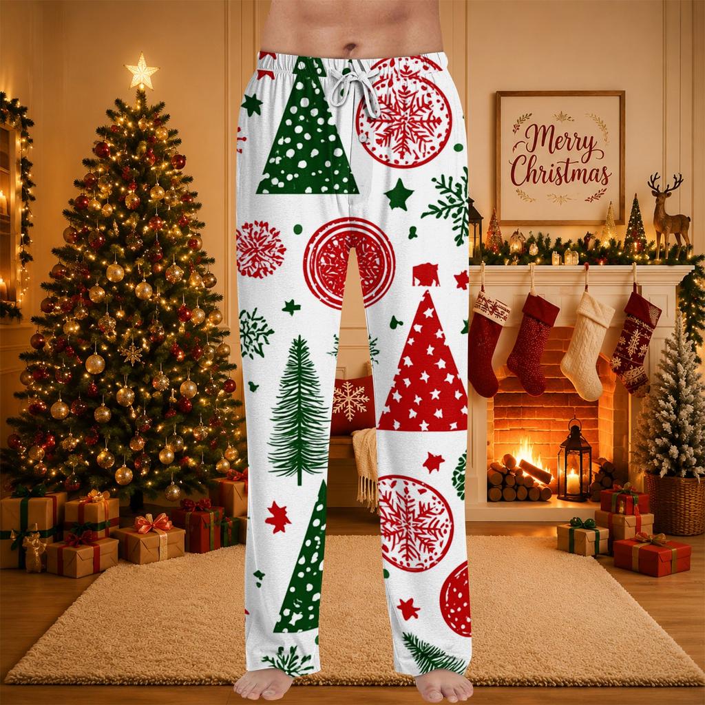Men's Christmas Print Sleep Pants for Casual at Home