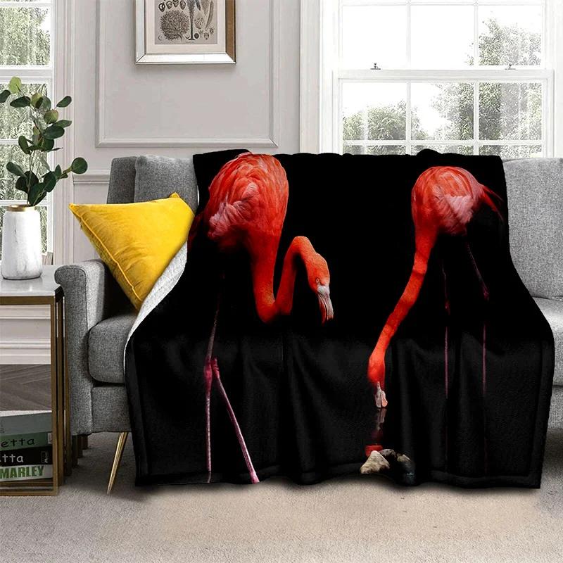 HD Pink Flamingo Bird Rainforest Cartoon Blanket,Soft Throw Blanket for Home Bedroom Bed Sofa Picnic Travel Cover Blanket Kids