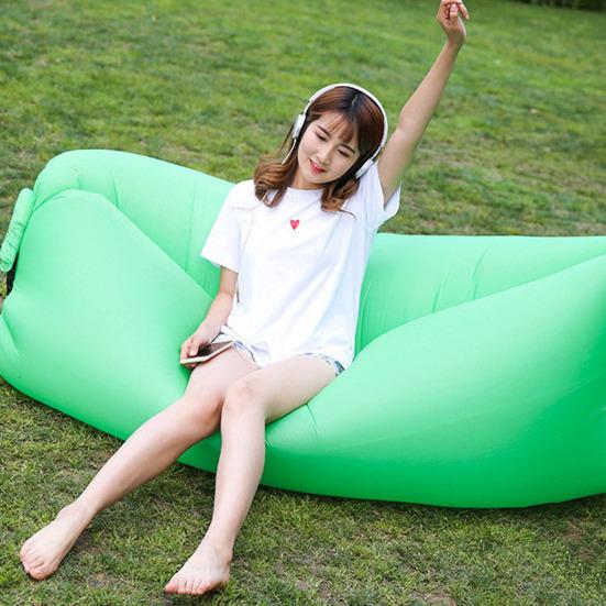 Inflatable Lounger Chair Air Sofa Bed Outdoor Lazy Fast Inflation Folding Couch