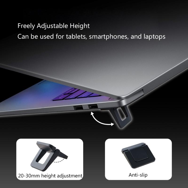 2Pcs Portable Foldable Laptop Support Stand Invisible Cooling Stand Adjustable Height Laptop Tablets Support