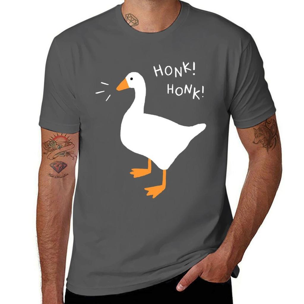 Honk Honk Goose Baseball Sleeve Tshirt Simple Line Art Print Tee