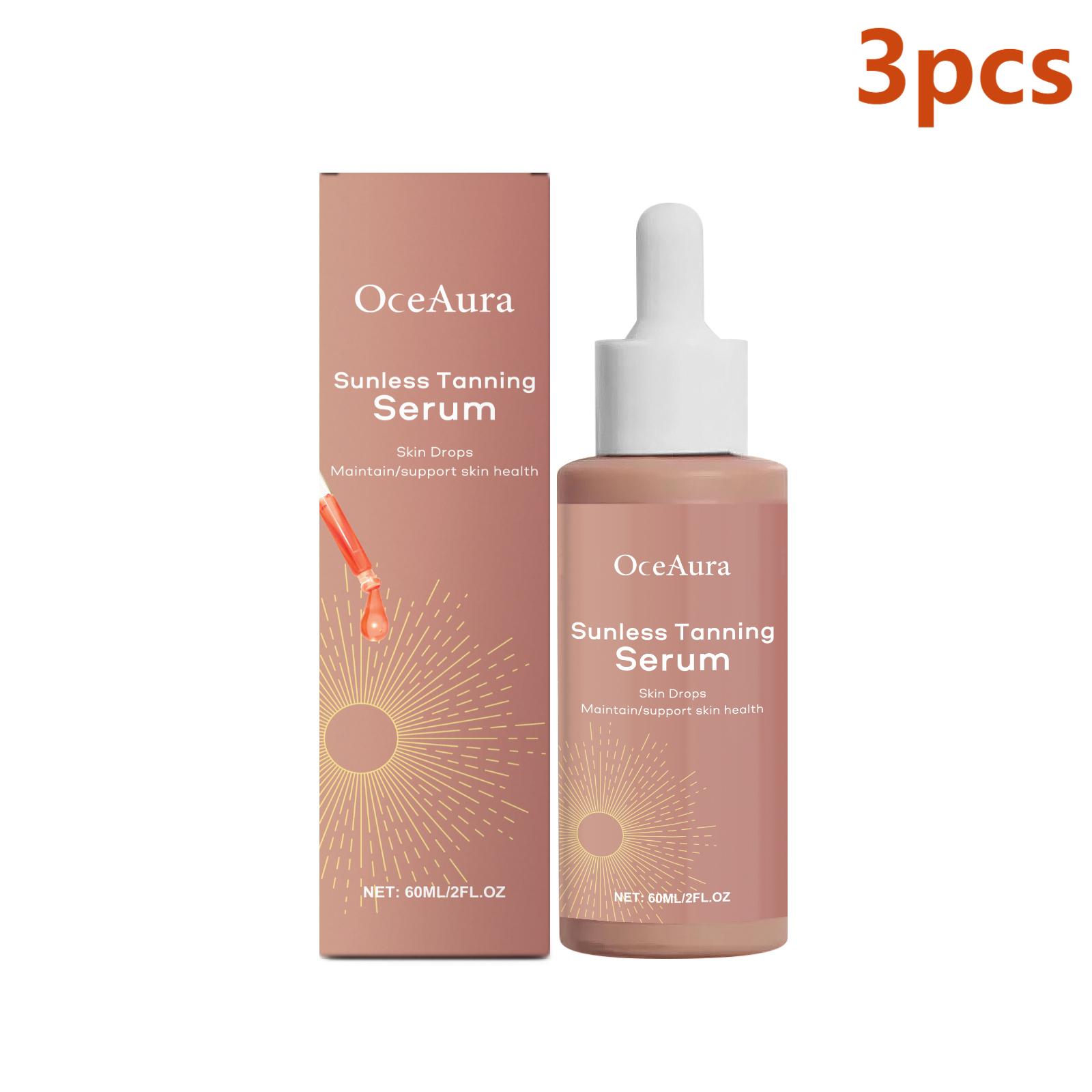OceAura Zelfbruinende Druppels voor Zonnebank Wortel Brons Hydraterende Huid Zonder Zon Bruiningsproducten Watermeloen Bruiningsserum 60ml