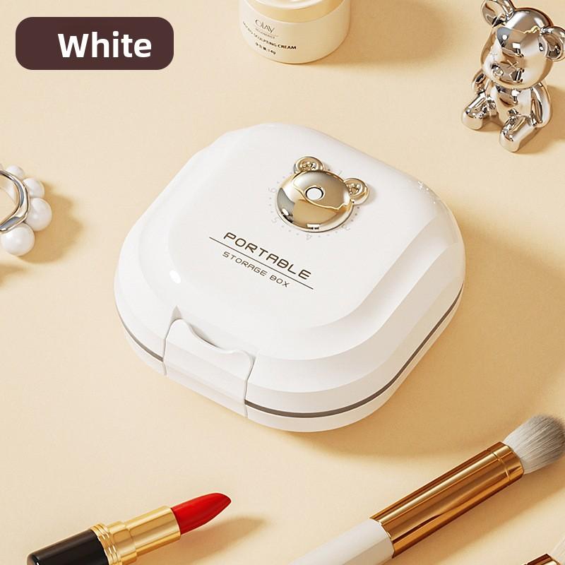 Cartoon Bear Jewellery Premium-Quality Home Storage Box with Dividers for Portable Organisation