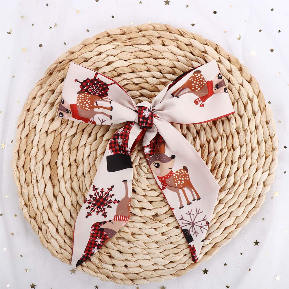 Red Bag Scarfs Accessories Long Silk Scarf Christmas Hair Band Hair Ribbon Female Printed Scarf