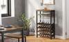 Shelf Rack for Wine and Glasses. Wooden Loft Wine Cabinet.