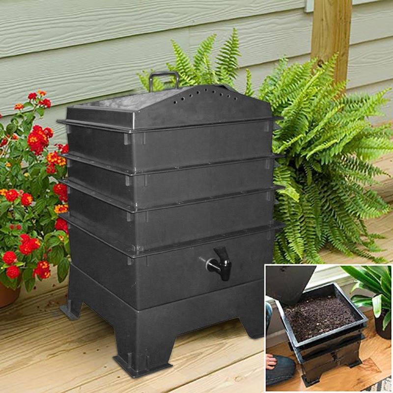 Outdoor Composting Bin: Garden Leaf & Kitchen Waste Organic Fermenter