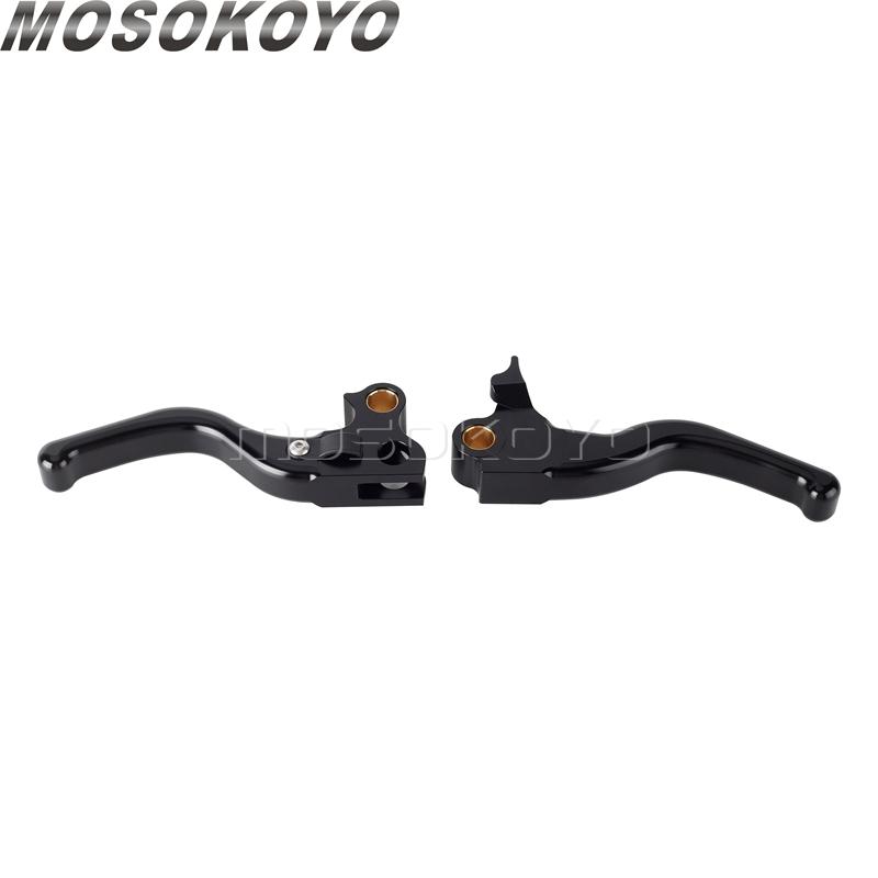 3-Finger Kurzer Bremskupplungshebel Schalthebel CNC-Aluminium Bremssteuerung für Harley Sportster 883 1200 XLH XL Custom Roadster