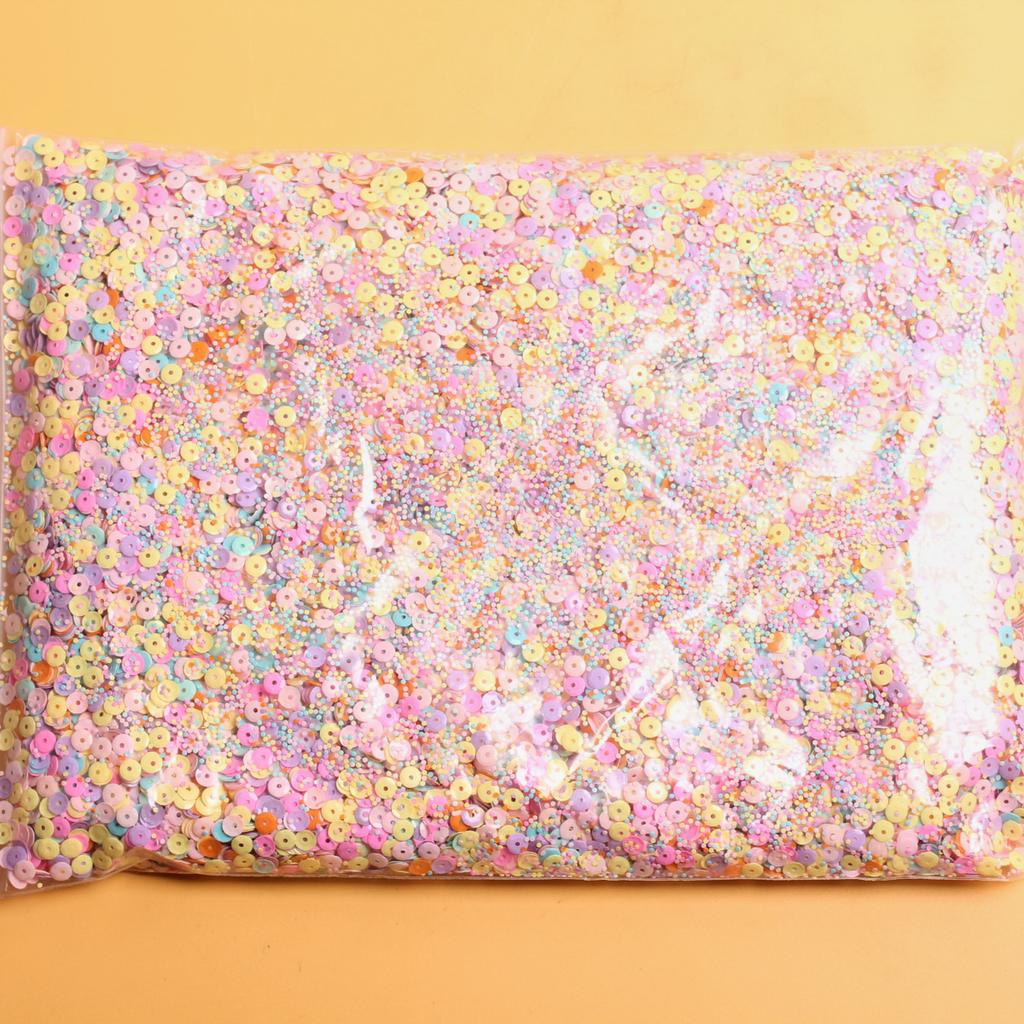 500 g, ca. 62.500 Stück, kreative runde Pailletten, PVC, DIY-Dekorationsmaterial, Glitzer, konkaver Typ, Wasserbecher, Schmuckzubehör, mittleres Loch