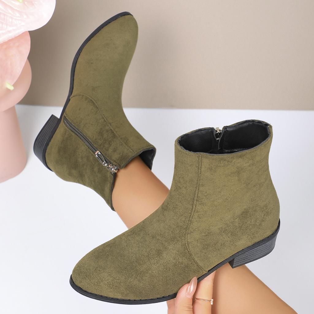 Women Boots Winter New Suede Dress Warm Boots Women Fashion Mid-Heel Warm Ankle Boots Comfortable Outdoor Shoes for Women