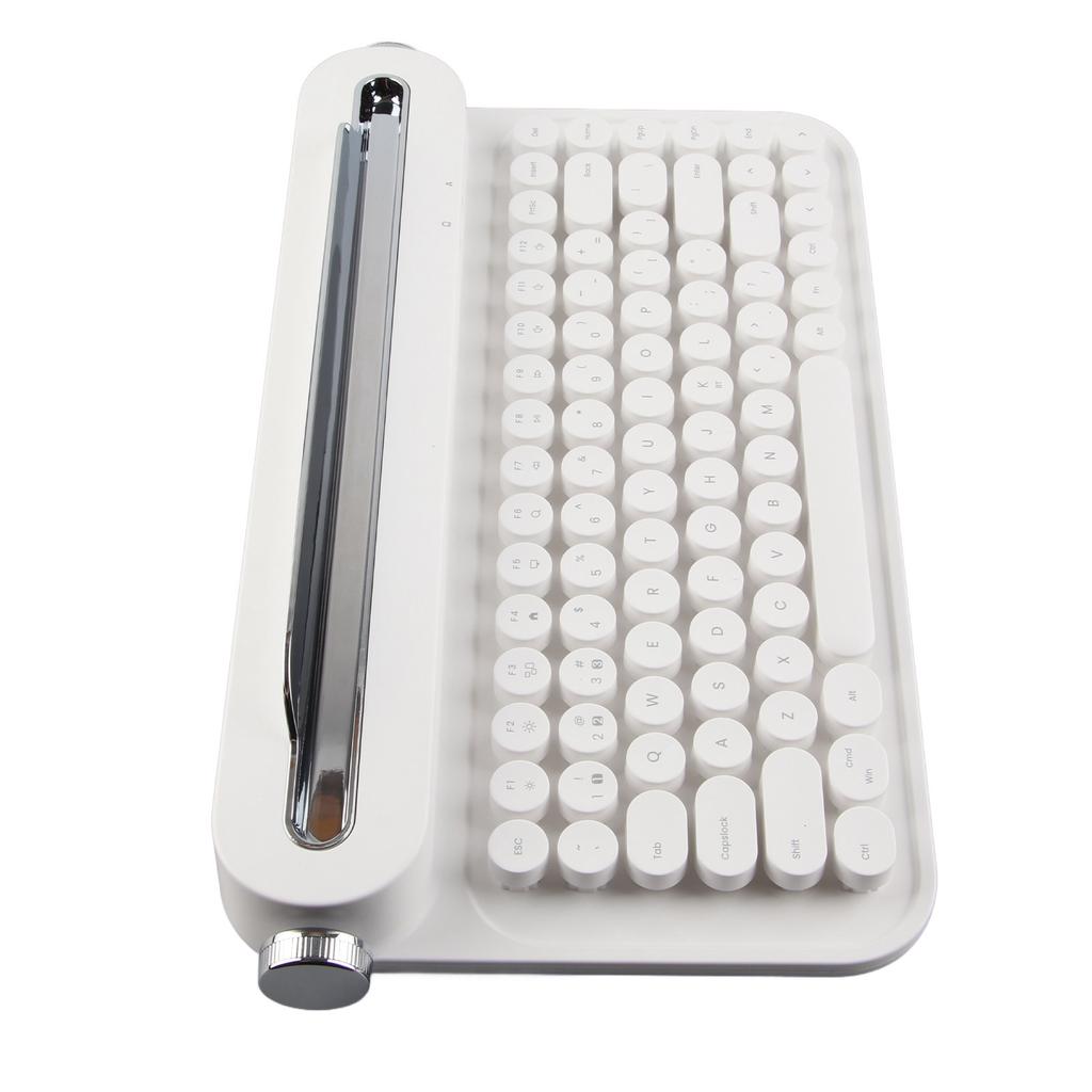 Vintage Bluetooth Keyboard 86 Keys Portable Wireless Keyboard with Integrated Stand for Windows for