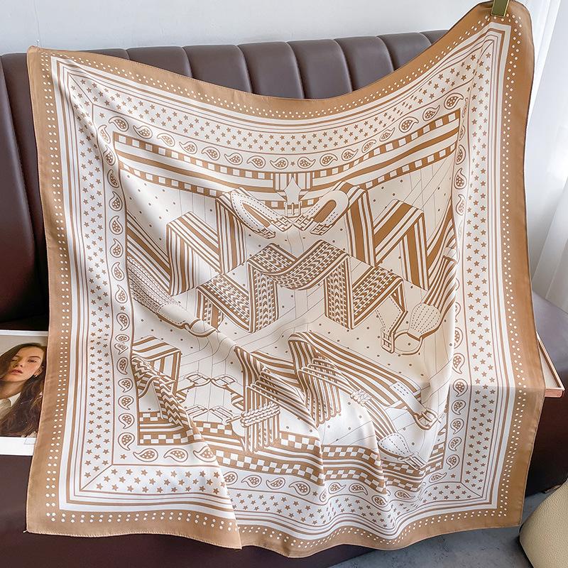 Spring and Autumn Europe and America Scarf Large Square Scarf Fashionable Decorative Scarf Outer Shawl Scarf Scarf Women