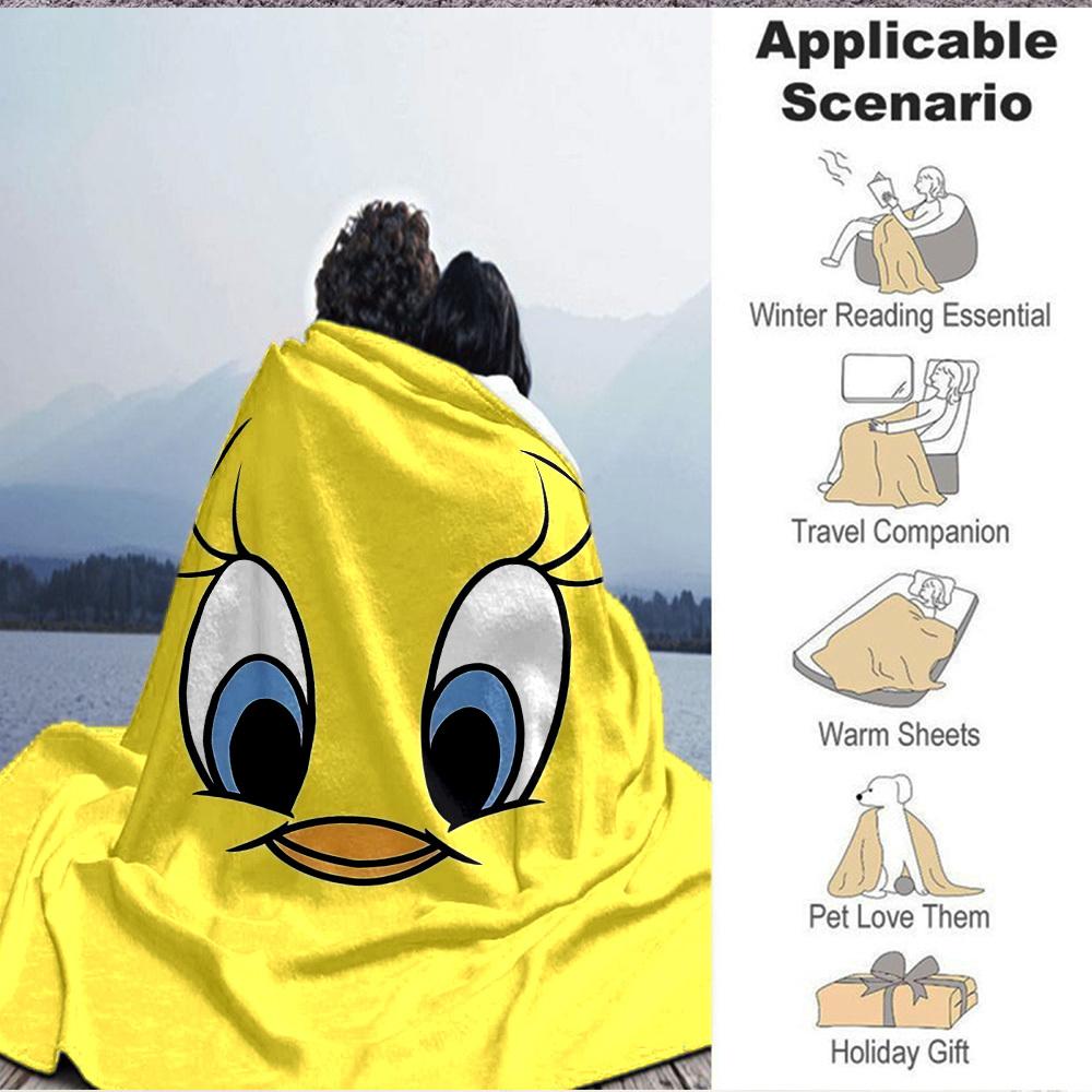 1pc Tweety Bird Looney Tunes Flannel Throw Blanket - Lightweight Soft Warm All-Season Blanket for Sofa, Bed, Travel, Camping  L1029123