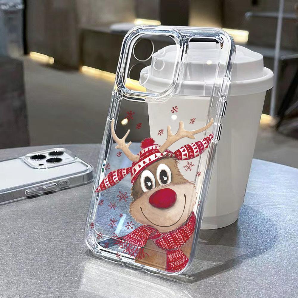 

Рождественский чехол для iPhone 11 13 XR 15 Pro Max 12 16 Pro Max для iPhone 14 7 8 Plus XS Max Samsung A15 A55 A05 Redmi 12 13C 13 Huawei Mate 30 40 Samsung S24 PLUS чистый