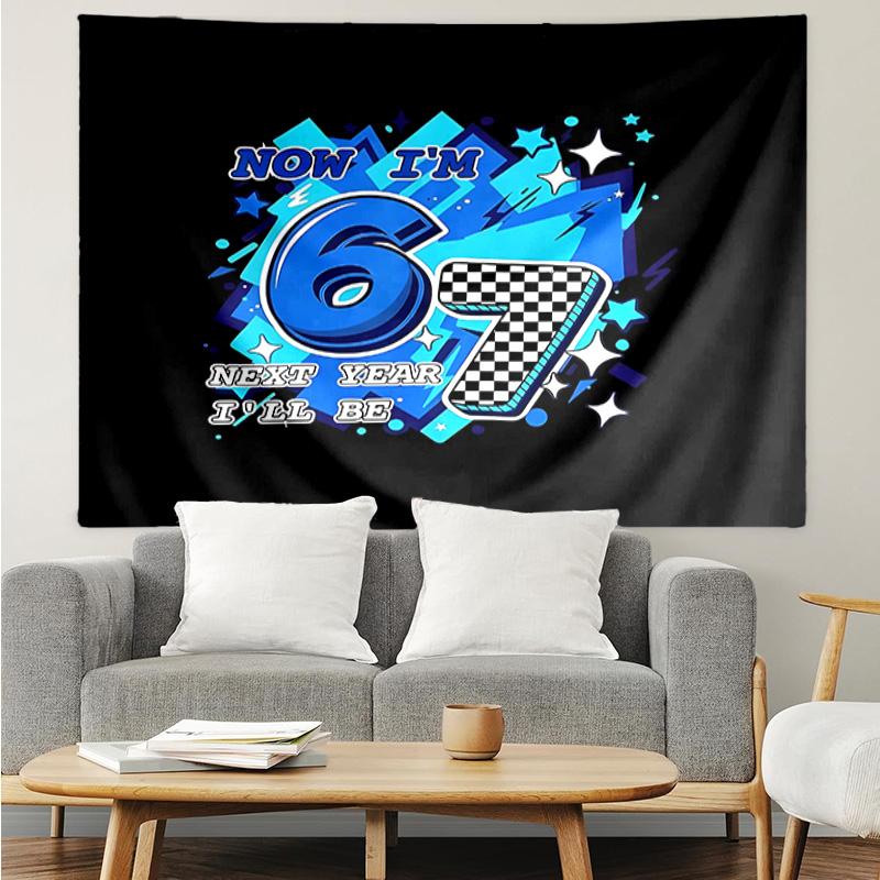 Energy Number 67 Design Tapestry Hanging for Bedroom,Livingroom, Playroom,Decor Art Room Wall Tapestry Holiday and Birthday Gifts