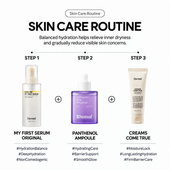 D'MAF Hydrating Comfort Routine 3-Piece Skincare Set Moisture Care 265ml