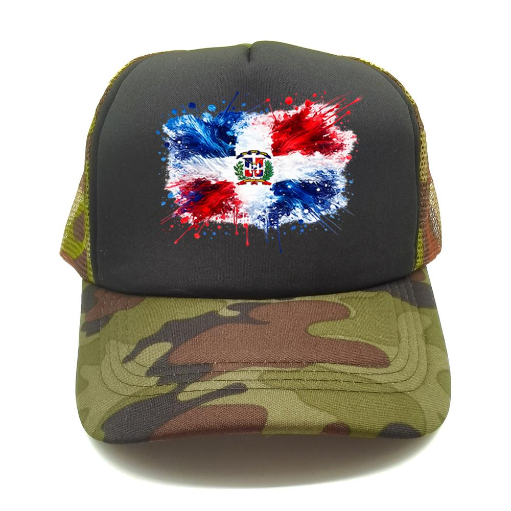 Dominican Republic Flag Baseball Cap Unisex Adjustable Mesh Hat Breathable DR Dominican Trucker Caps