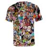 6 Colors Fashion ONE PIECE Cartoon T Shirts for Women Men Summer Clothing Fitness O Neck Man T-shirt Oversized Men T-shirts Tops
