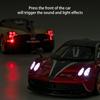 1/22 Scale Huayra Dinastia Supercar Diecast Car Model Toy,Pull Back Vehicle with Sound and Light for Kids Toddler Boys Girls Gift Collection