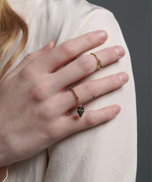 Bonbeau Double Twist Diamond Drop Ring (Type A)
