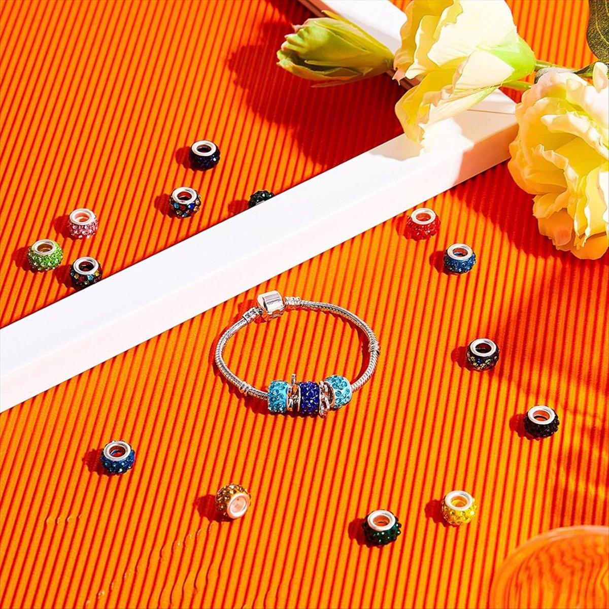 

2025+ 120pcs Large Hole Beads Rhinestone Beads for Pens Making 12mm Crystal Charm for Pens Jewelry Making DIY Crafts Bracelet China Mainland