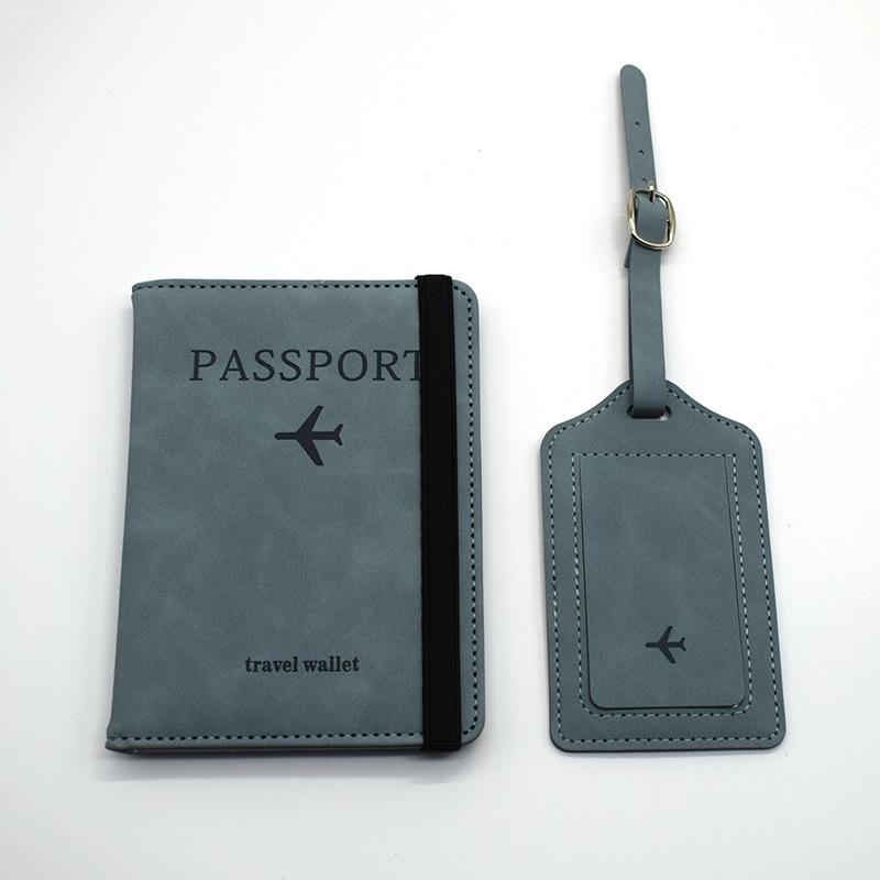 Multicolor PU Leather Passport Cover & Luggage Tag Set