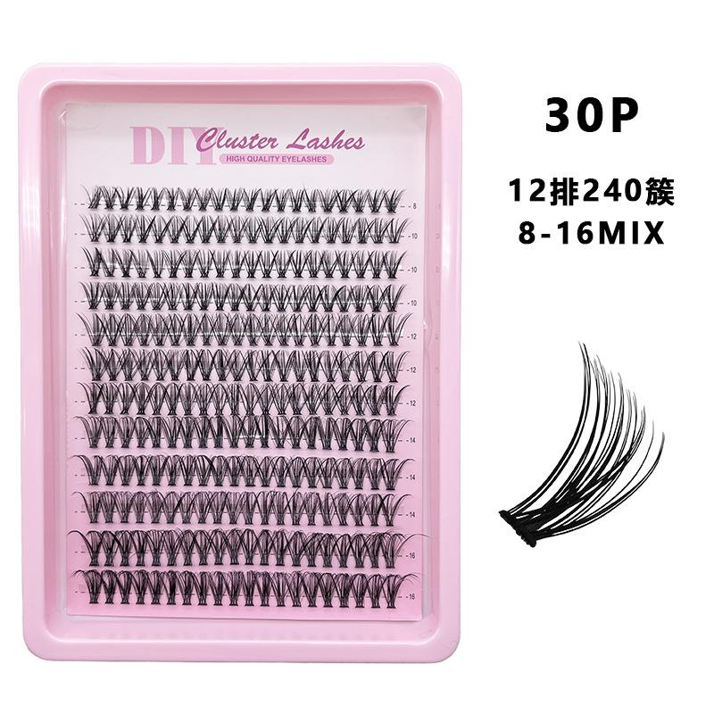 Flat False Eyelashes Stable Segmented Hairs 30P40P50P60P80P14 Rows Curled