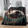 1pc Football Printing Lightweight Flannel Blanket, Comfortable and Warm Blanket, for Camping Sofa Bed and Couch Office, Suitable for Gift Bla
